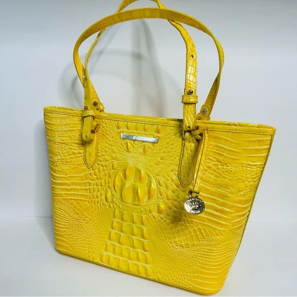 Brahmin Med Asher Buttercup Melbourne Tote & Credit Card Wallet MSRP $390